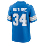 D.Lions #34 Alex Anzalone Player Blue Home Game Football Jerseys