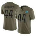 D.Lions #44 Malcolm Rodriguez Player Salute To Service Limited Olive Football Jerseys