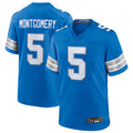 D.Lions #5 David Montgomery Player Blue Game Football Jerseys
