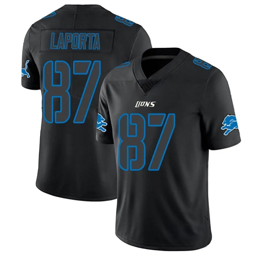 D.Lions #87 Sam LaPorta Player Limited Black Impact Football Jerseys