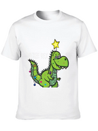 Tree Rex Dinosaur Christmas Black T-Shirt