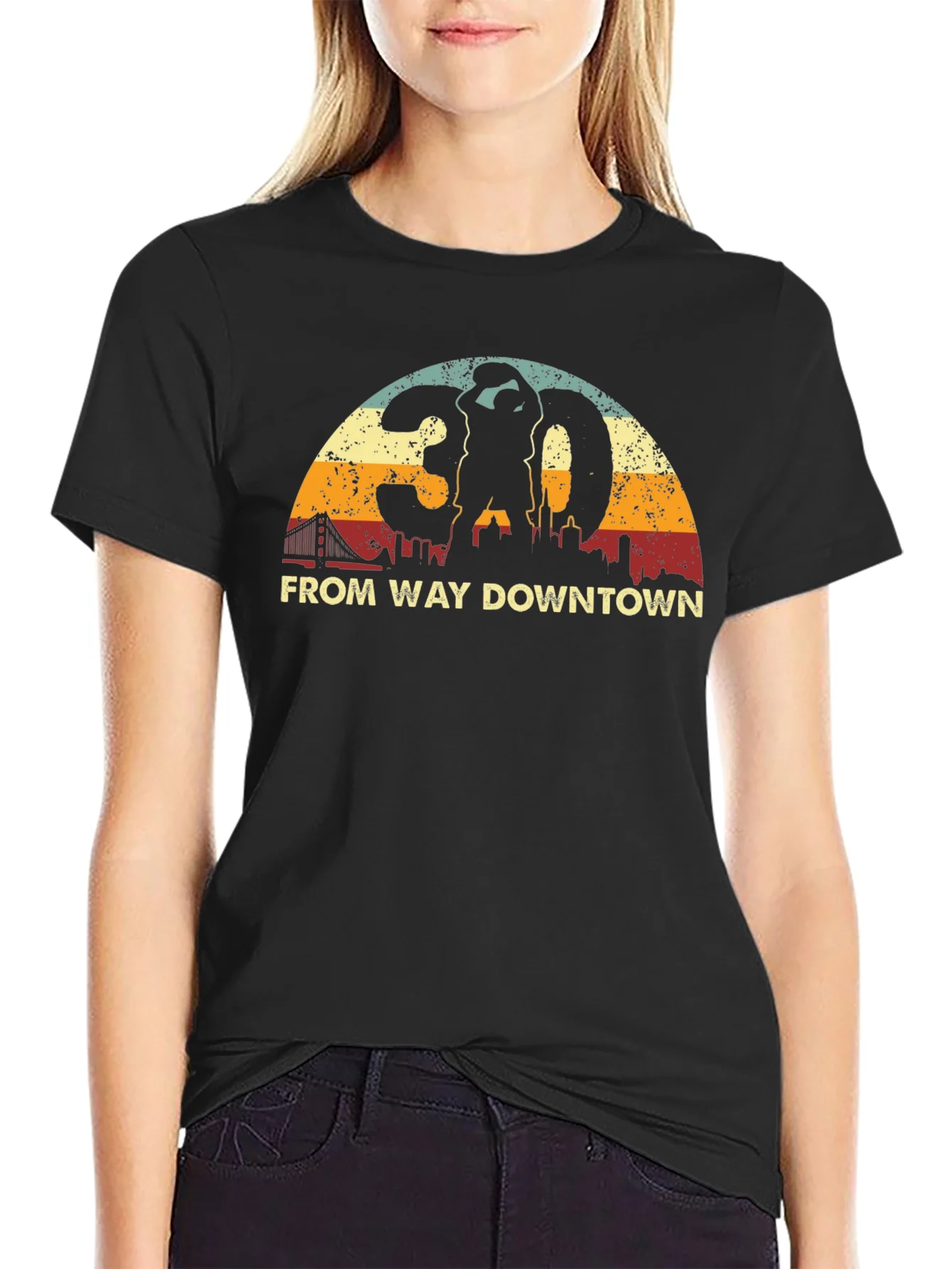 Vintage 30 From Way Downtown Basketball T-Shirt