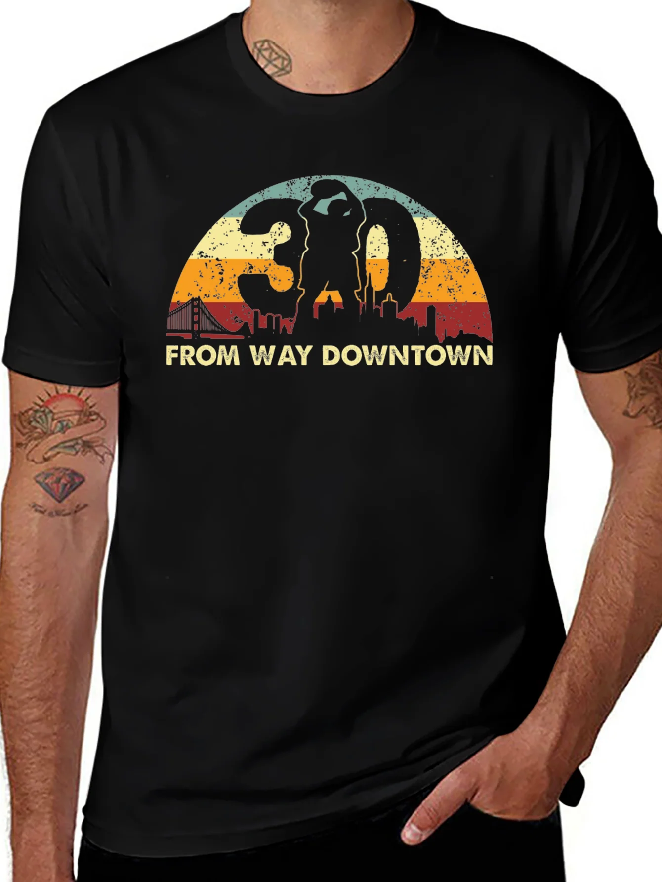 Vintage 30 From Way Downtown Basketball T-Shirt