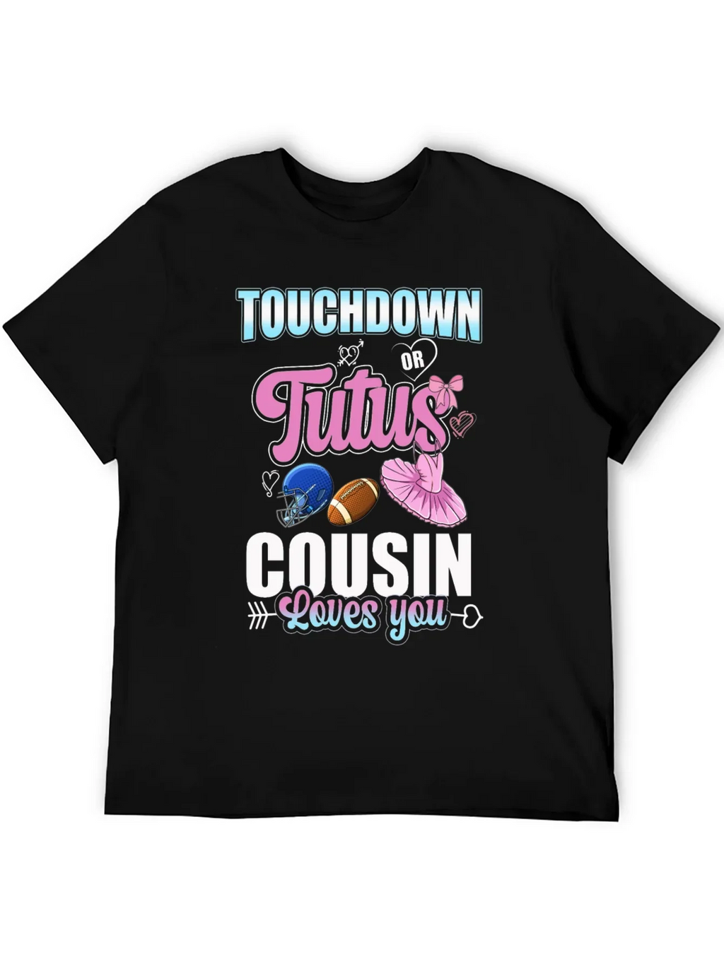 Touchdown or Tutus Cousin Gender Reveal T-Shirt