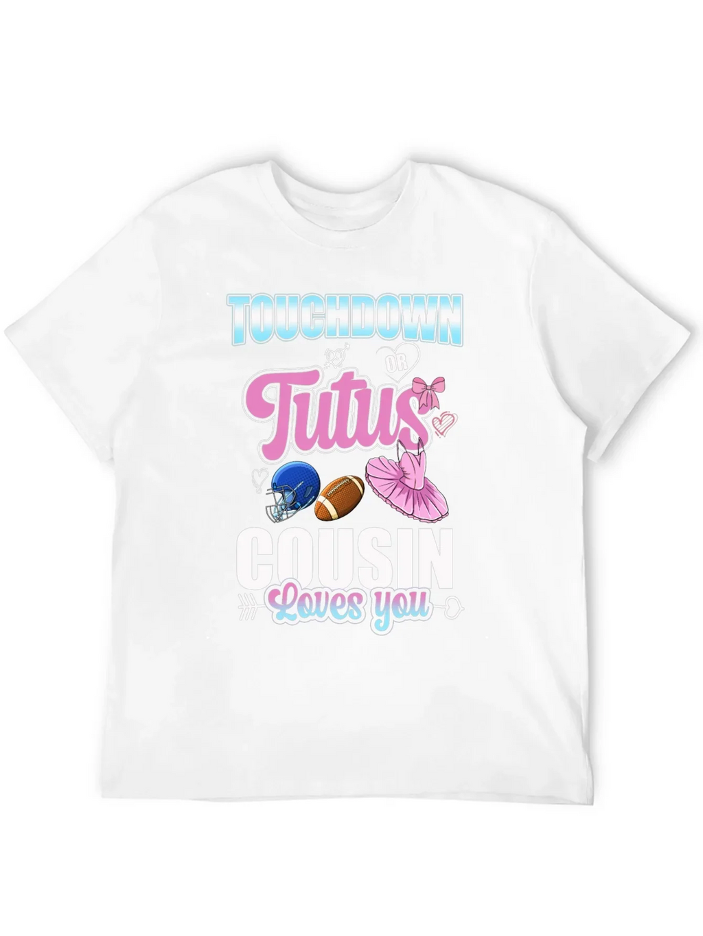 Touchdown or Tutus Cousin Gender Reveal T-Shirt