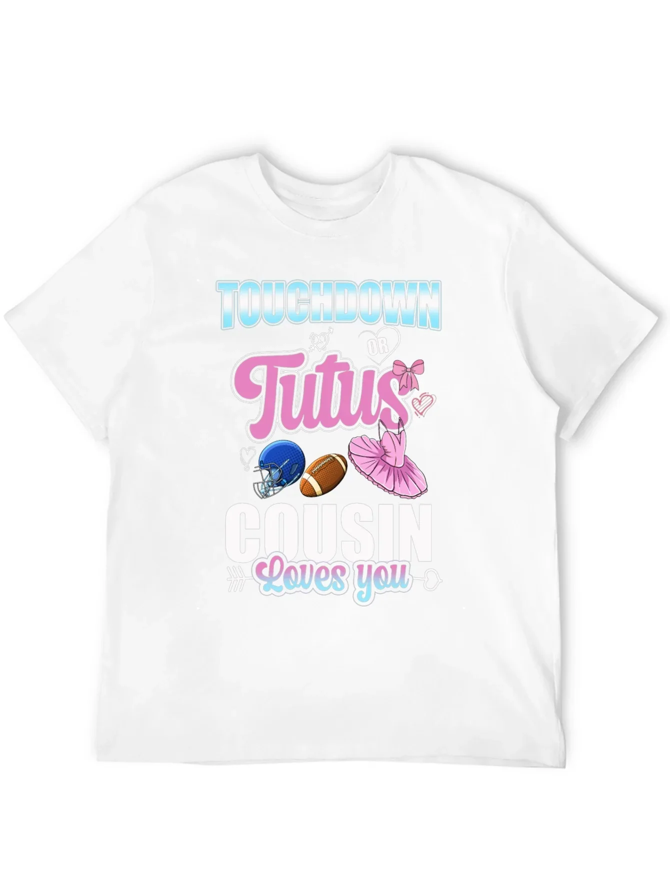Touchdown or Tutus Cousin Gender Reveal T-Shirt