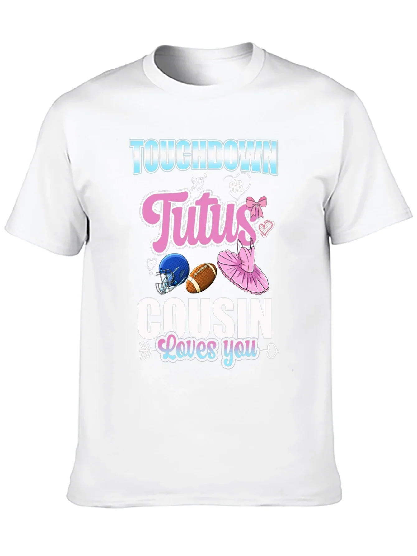 Touchdown or Tutus Cousin Gender Reveal T-Shirt
