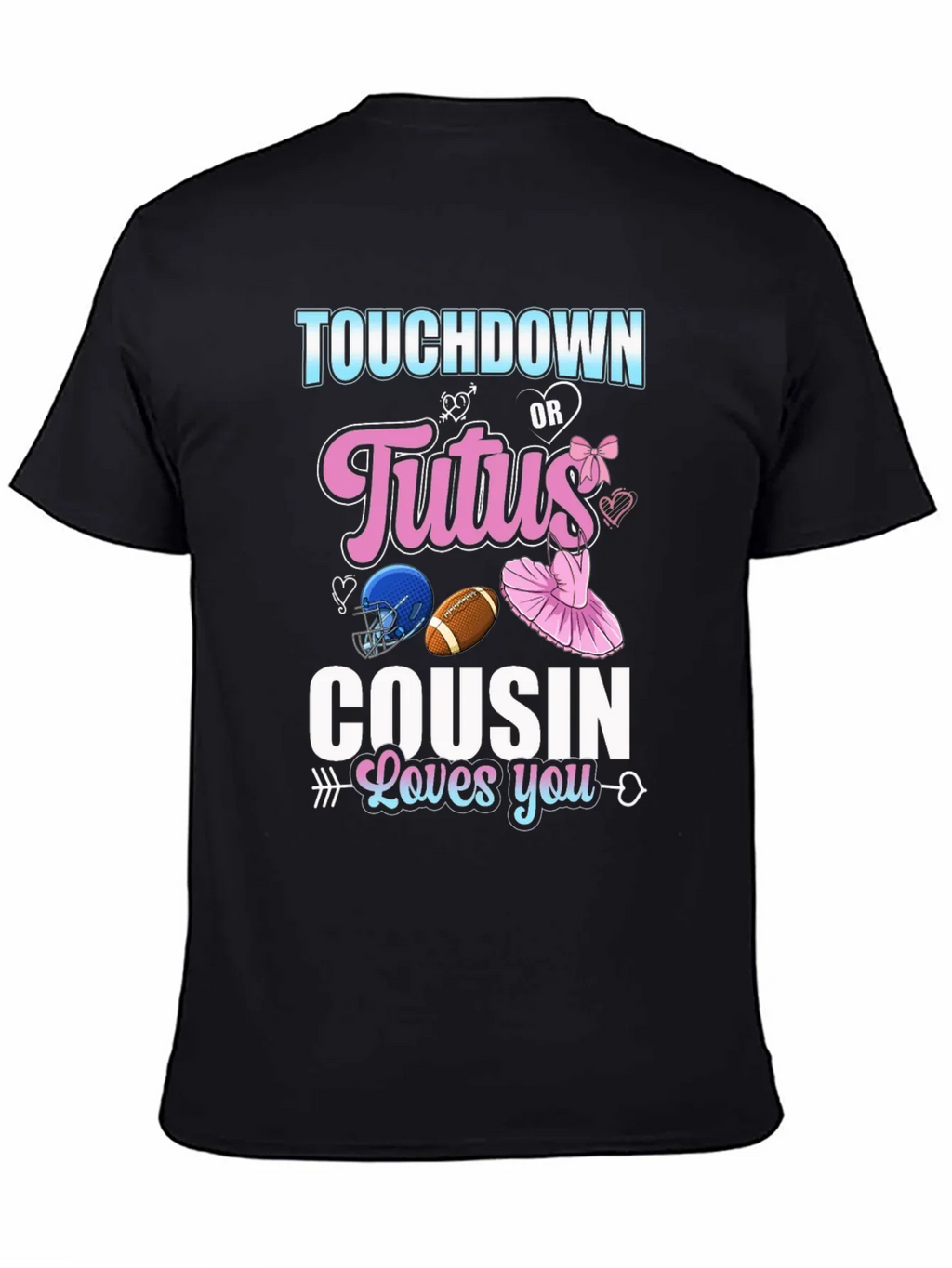 Touchdown or Tutus Cousin Gender Reveal T-Shirt
