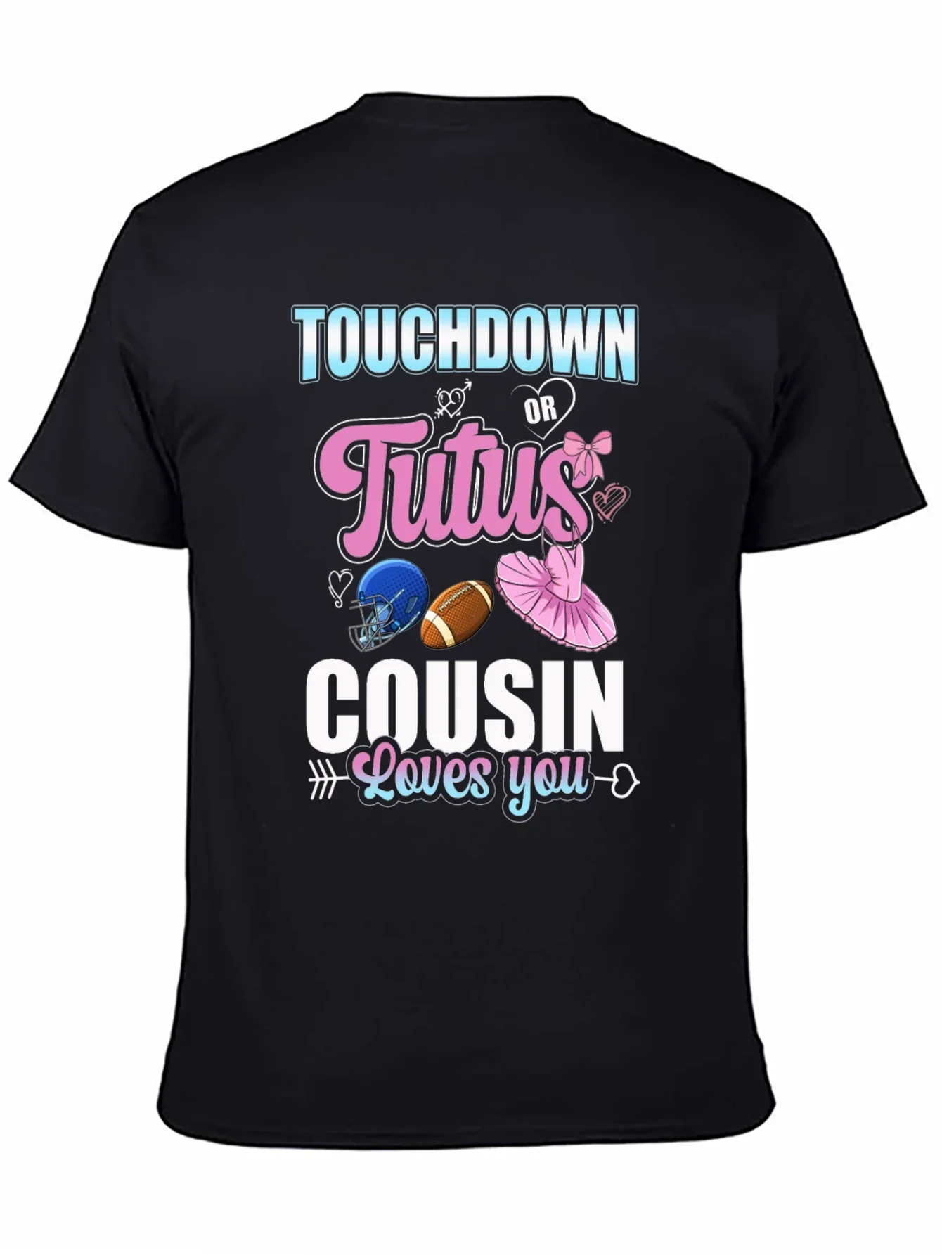 Touchdown or Tutus Cousin Gender Reveal T-Shirt