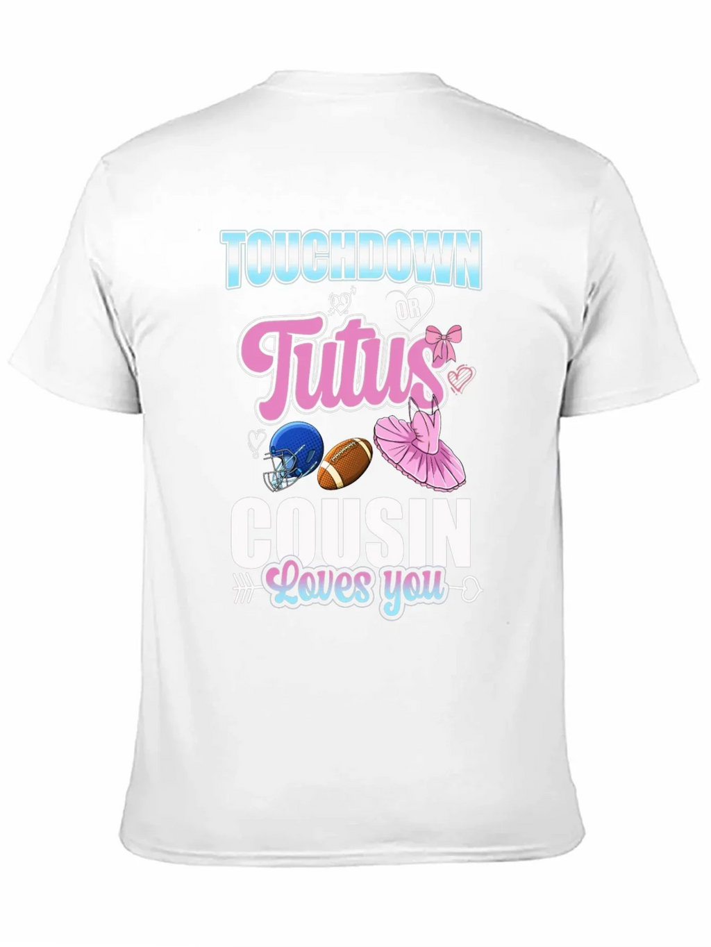 Touchdown or Tutus Cousin Gender Reveal T-Shirt