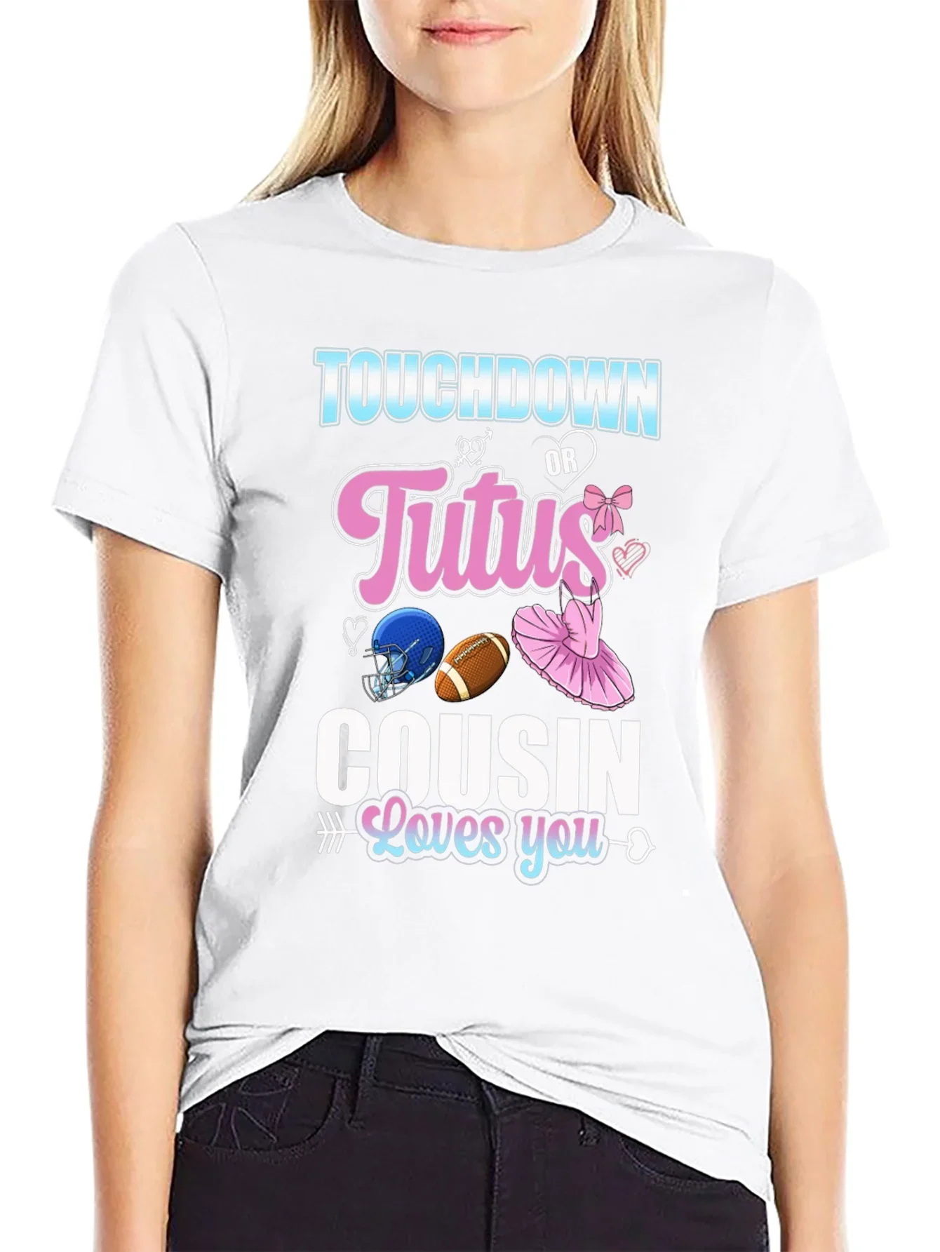 Touchdown or Tutus Cousin Gender Reveal T-Shirt