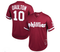Philadelphia Phillies #10 Darren Daulton  Cooperstown Collection Mesh Batting Practice Jersey - Burgundy Baseball Jerseys