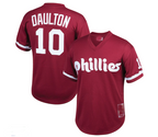 Philadelphia Phillies #10 Darren Daulton  Cooperstown Collection Mesh Batting Practice Jersey - Burgundy Baseball Jerseys