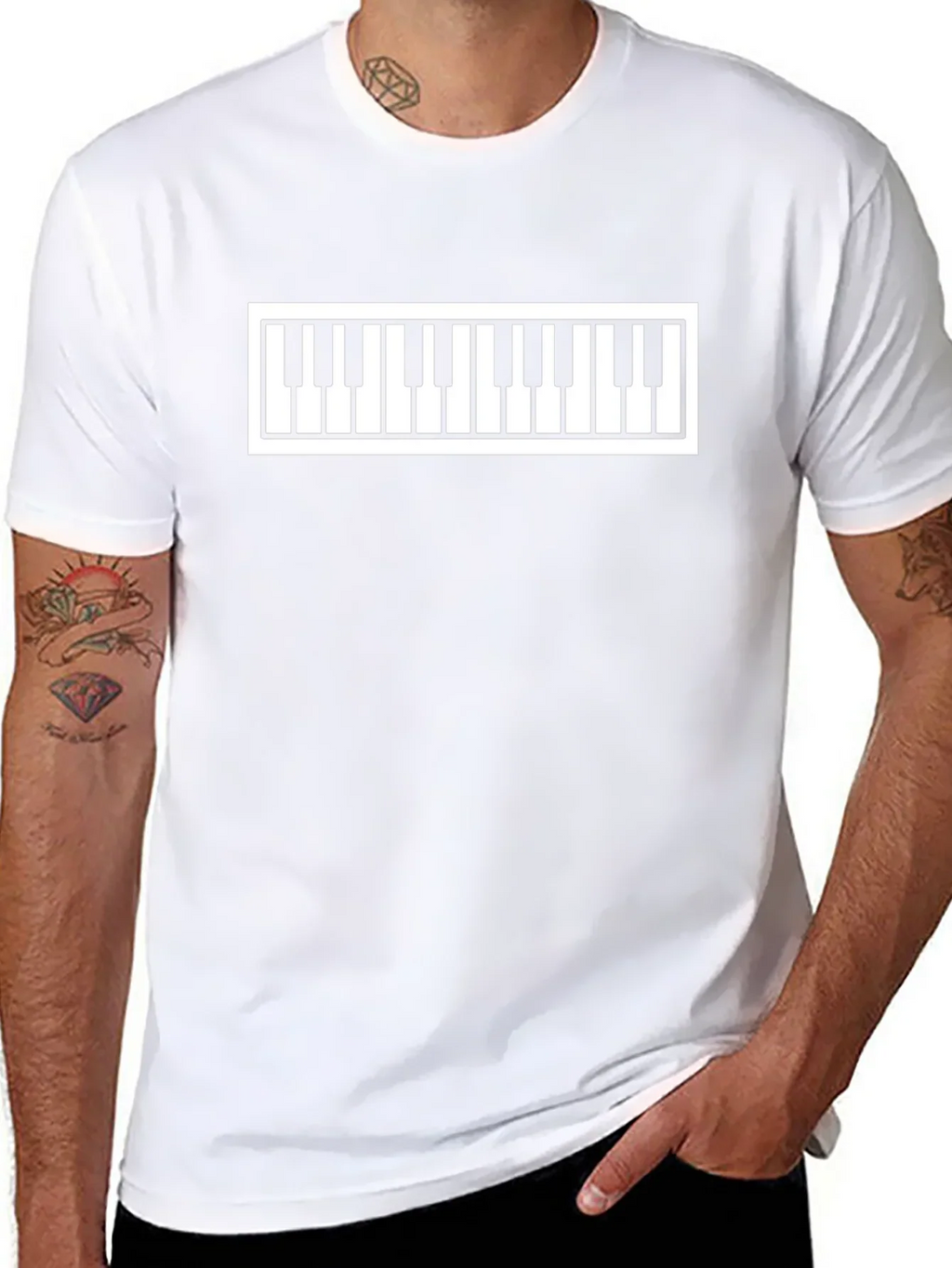Piano Keys Graphic Tee - Stylish Music Lovers T-Shirt