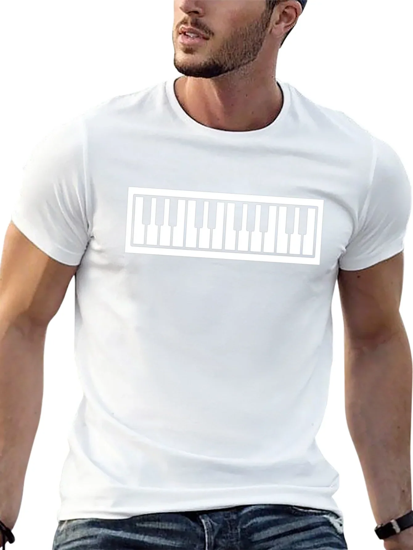 Piano Keys Graphic Tee - Stylish Music Lovers T-Shirt