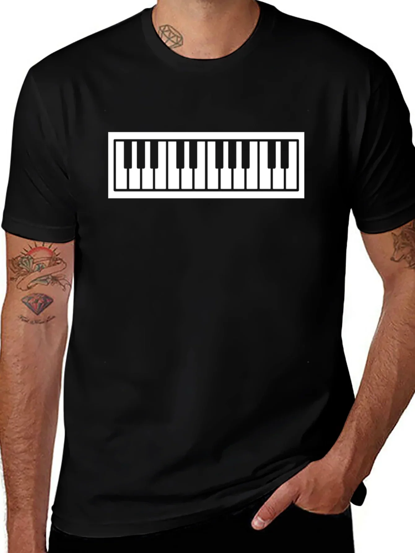 Piano Keys Graphic Tee - Stylish Music Lovers T-Shirt