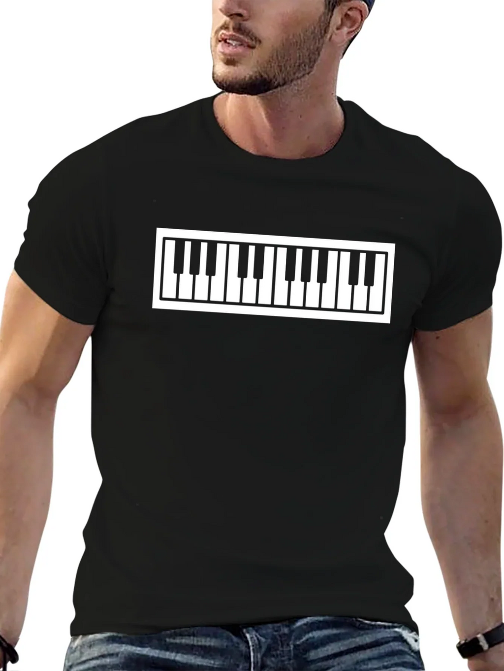 Piano Keys Graphic Tee - Stylish Music Lovers T-Shirt