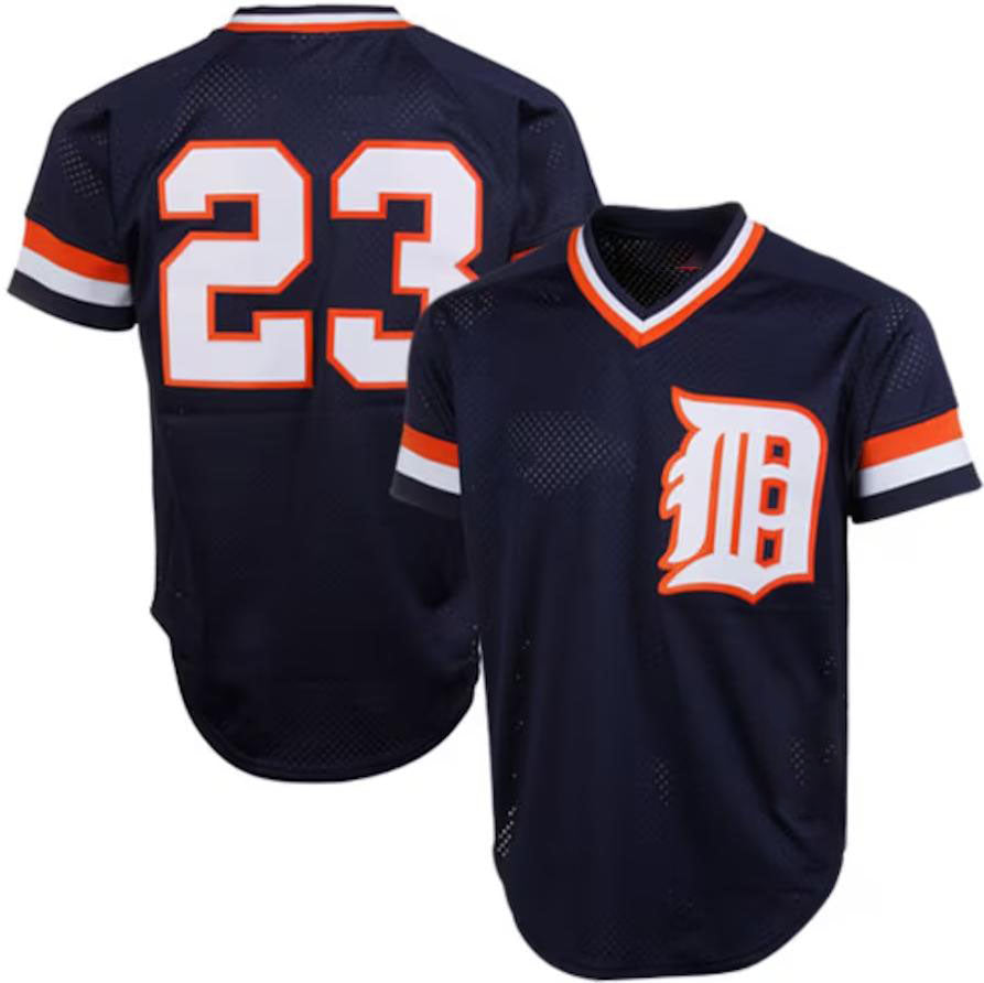 Detroit Tigers #23 Kirk Gibson Navy  1984 Authentic Cooperstown Collection Mesh Batting Practice Jersey Baseball Jerseys