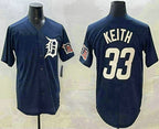Detroit Tigers #33 Colt Keith Navy With Patch Cool Base Stitched Baseball Jerseys