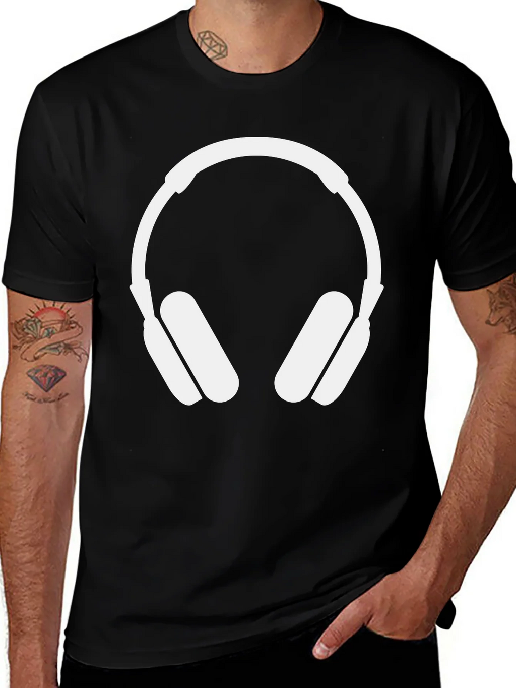 Headphone Graphic T-Shirt - Modern Music Lover Tee