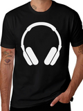 Headphone Graphic T-Shirt - Modern Music Lover Tee