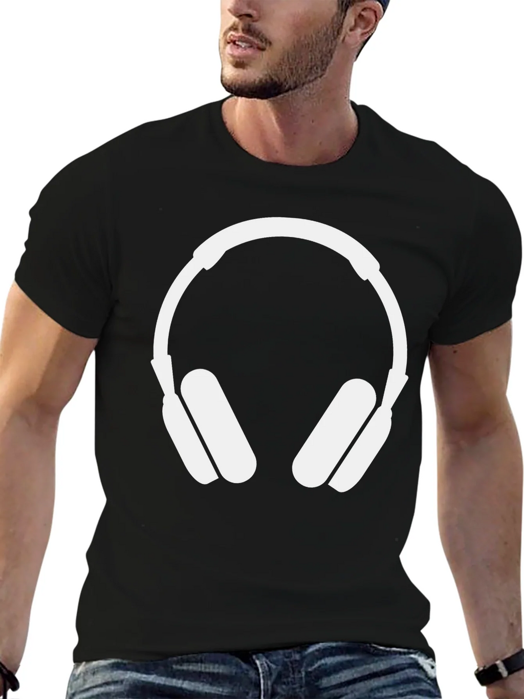 Headphone Graphic T-Shirt - Modern Music Lover Tee