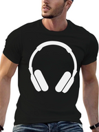 Headphone Graphic T-Shirt - Modern Music Lover Tee