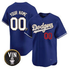Custom Los Angeles Dodgers Vin Scully Patch Gold Trim Vapor Premier Limited ¨C All Stitched Baseball Jersey