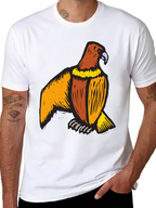 Mens Black T-Shirt with Eagle Print