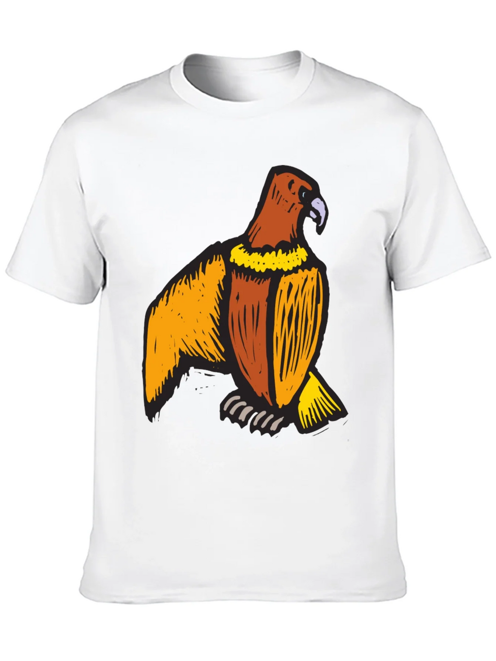 Mens Black T-Shirt with Eagle Print