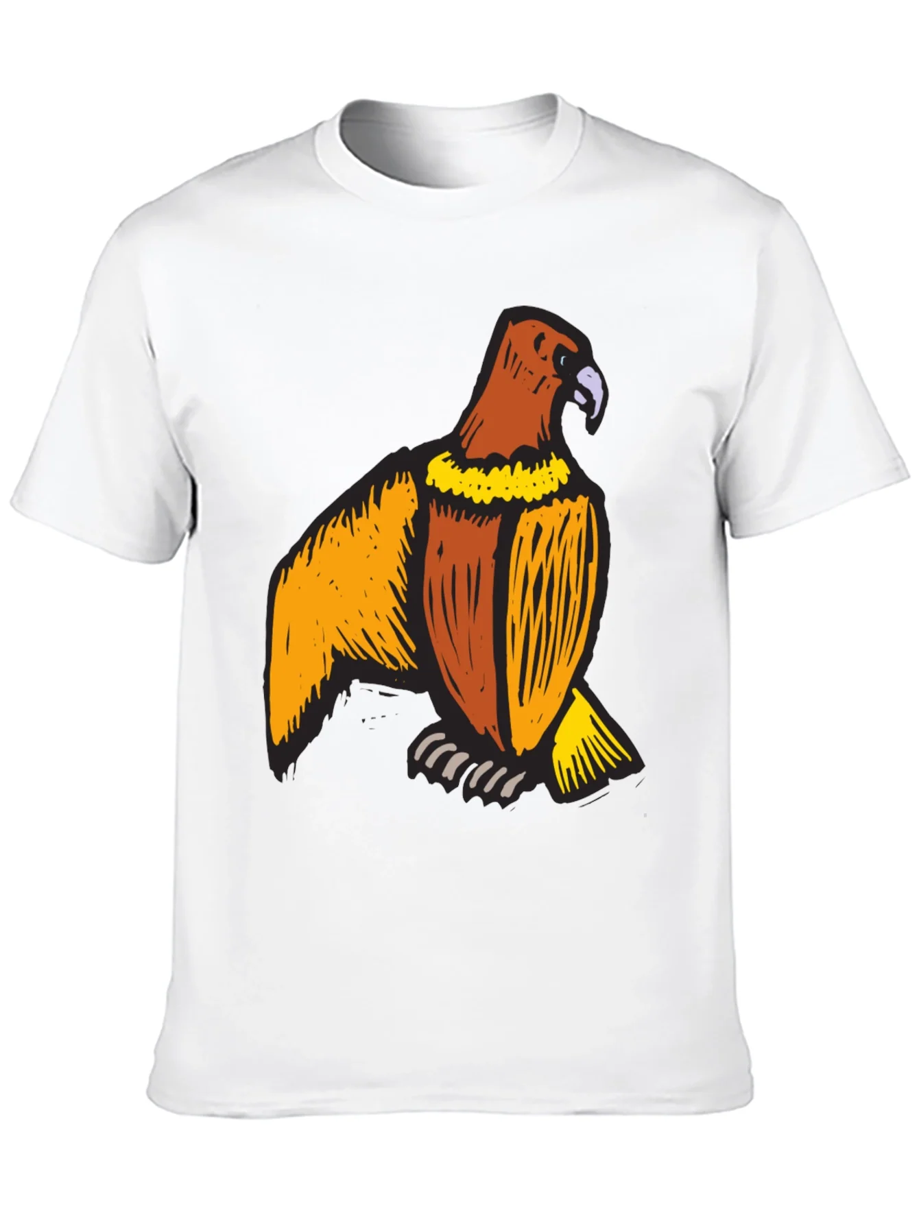 Mens Black T-Shirt with Eagle Print