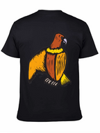 Mens Black T-Shirt with Eagle Print