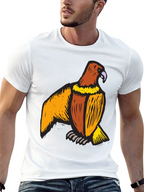 Mens Black T-Shirt with Eagle Print