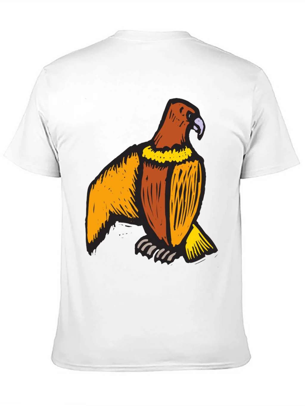 Mens Black T-Shirt with Eagle Print