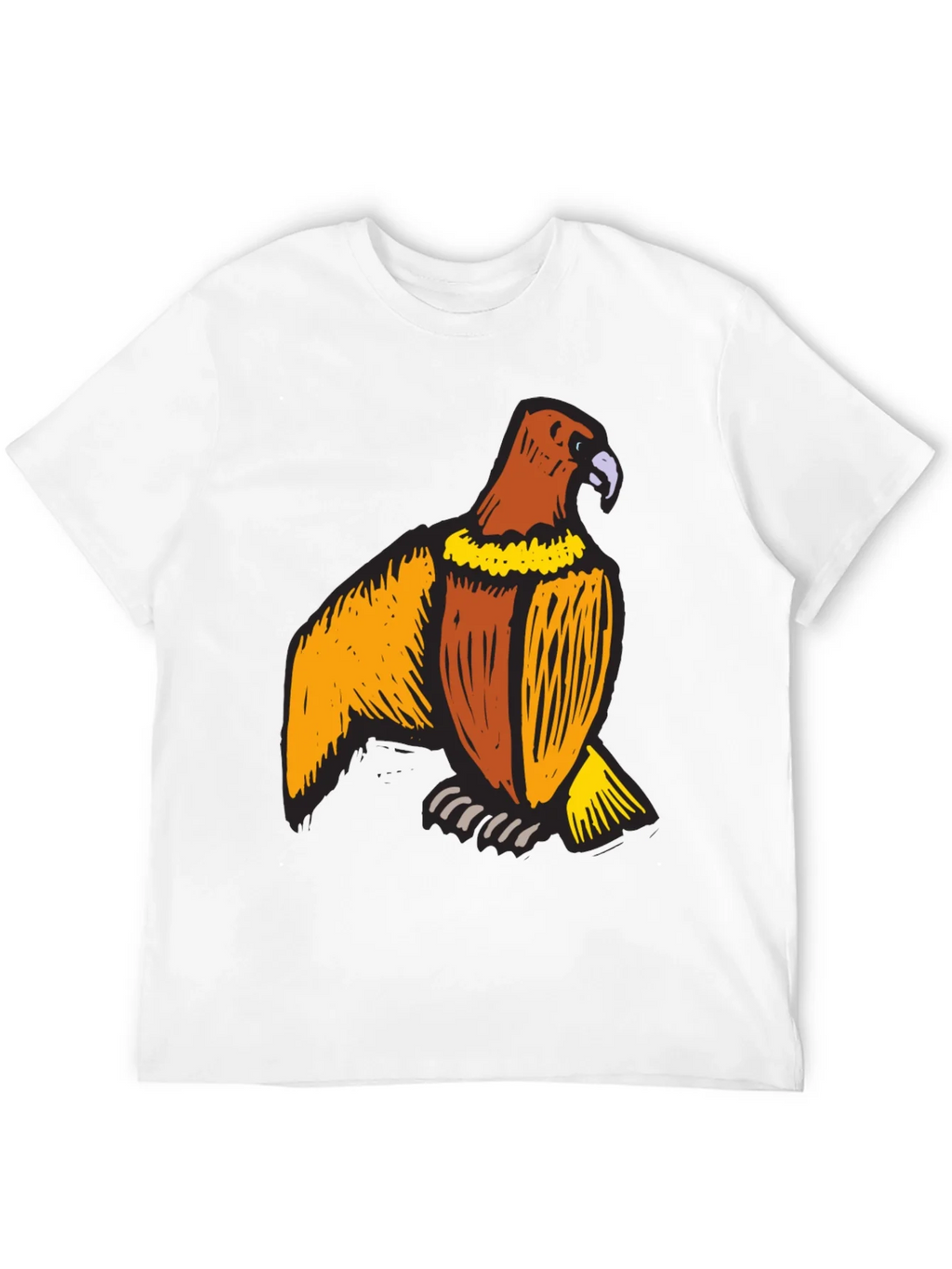 Mens Black T-Shirt with Eagle Print