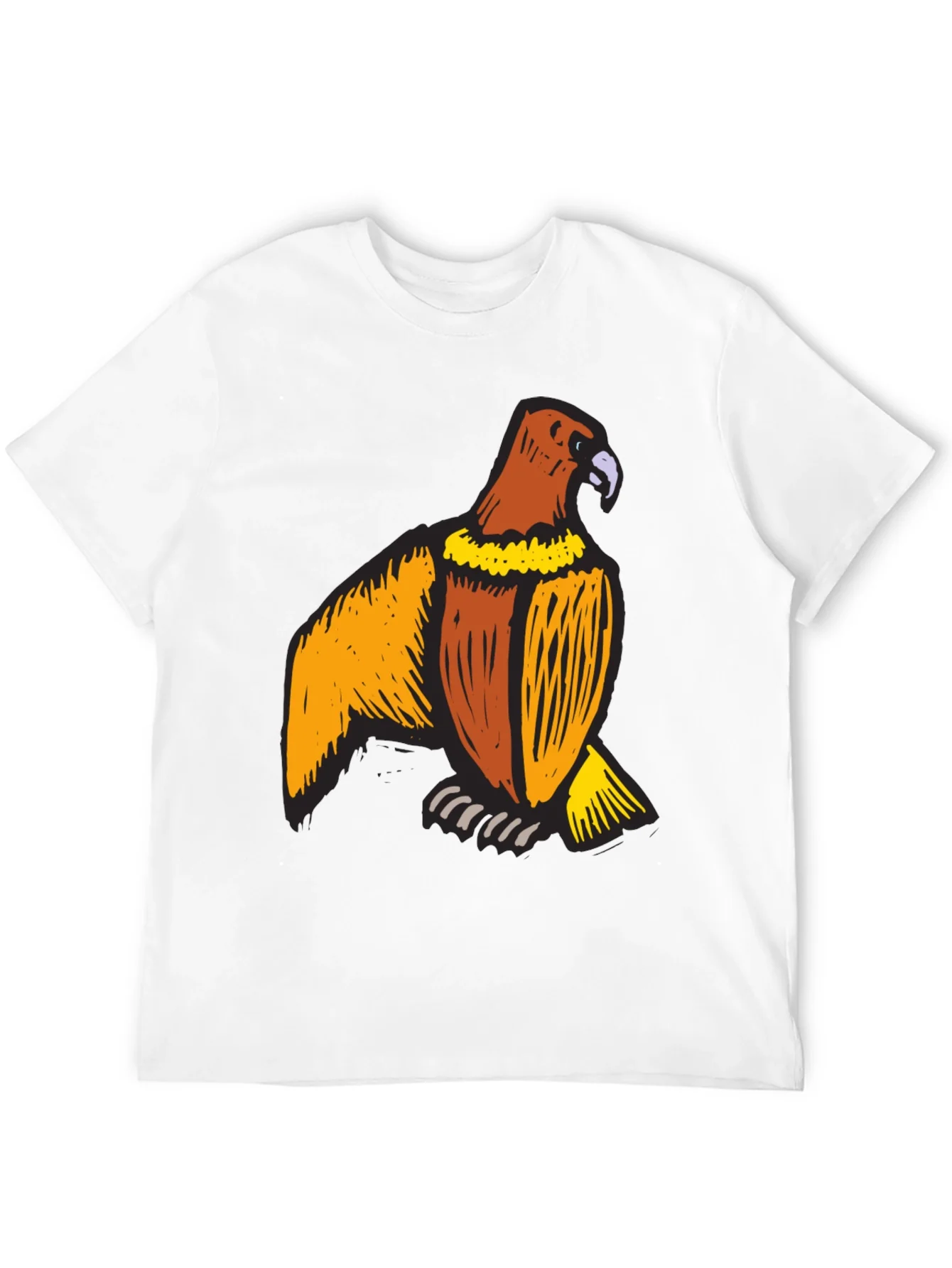Mens Black T-Shirt with Eagle Print