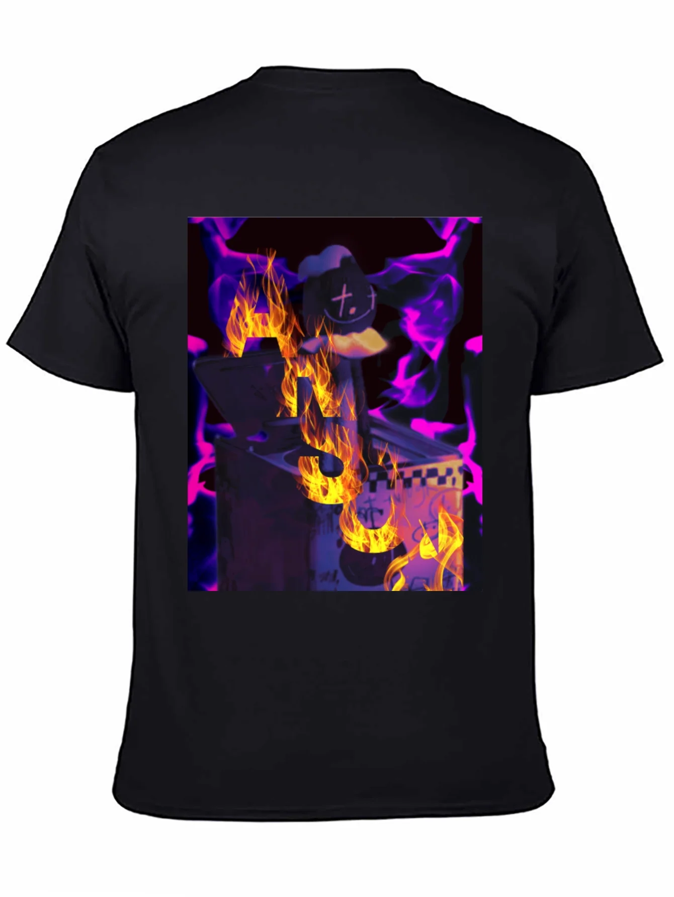 Fiery DJ Graphic Tee - Burning Beats T-Shirt