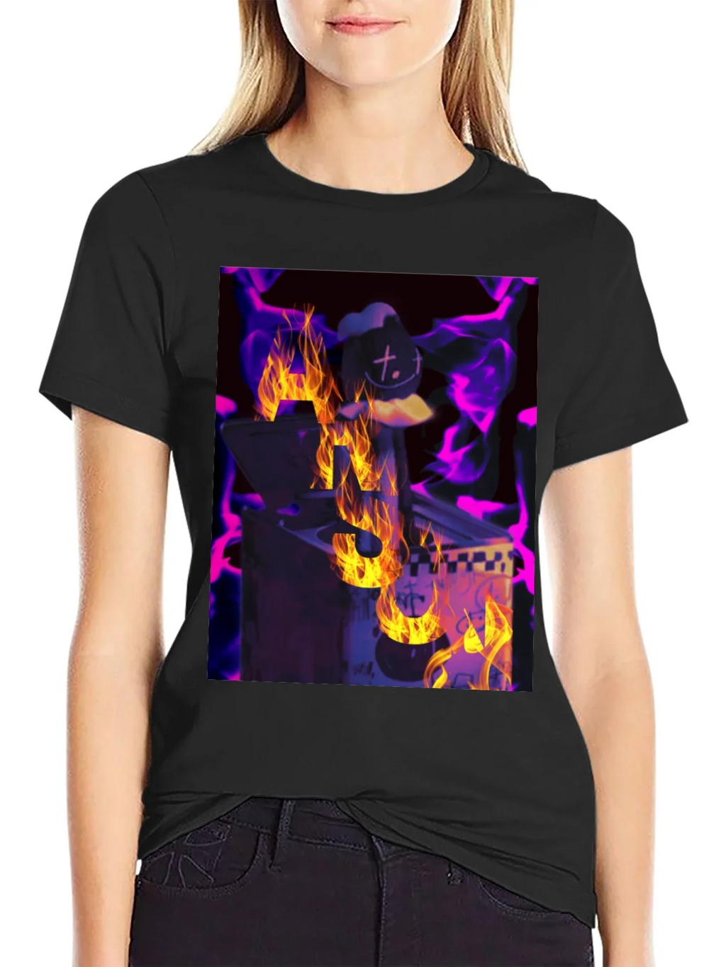 Fiery DJ Graphic Tee - Burning Beats T-Shirt