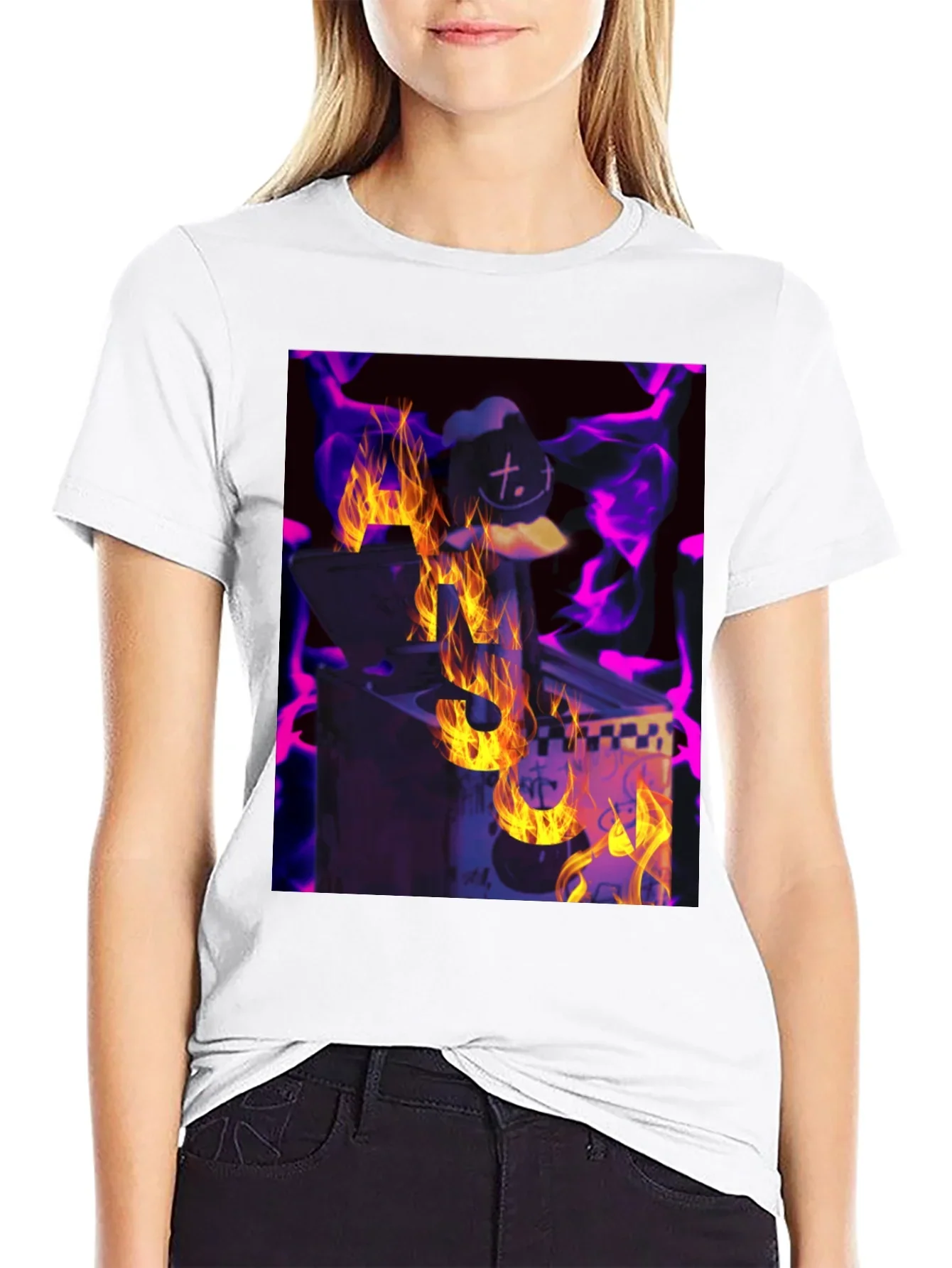 Fiery DJ Graphic Tee - Burning Beats T-Shirt