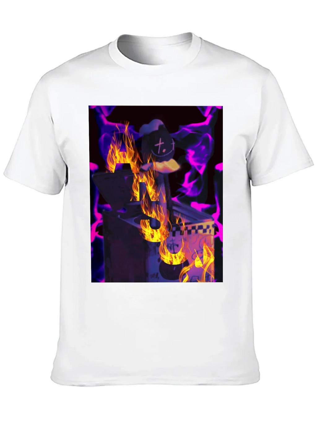 Fiery DJ Graphic Tee - Burning Beats T-Shirt