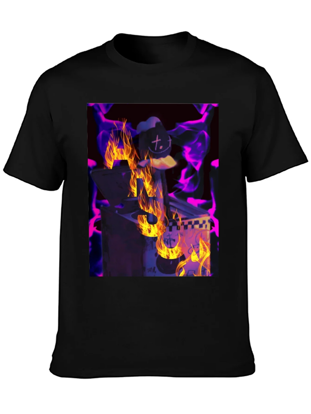 Fiery DJ Graphic Tee - Burning Beats T-Shirt