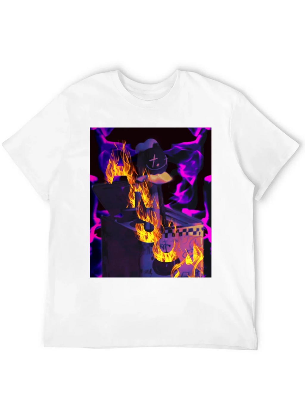 Fiery DJ Graphic Tee - Burning Beats T-Shirt