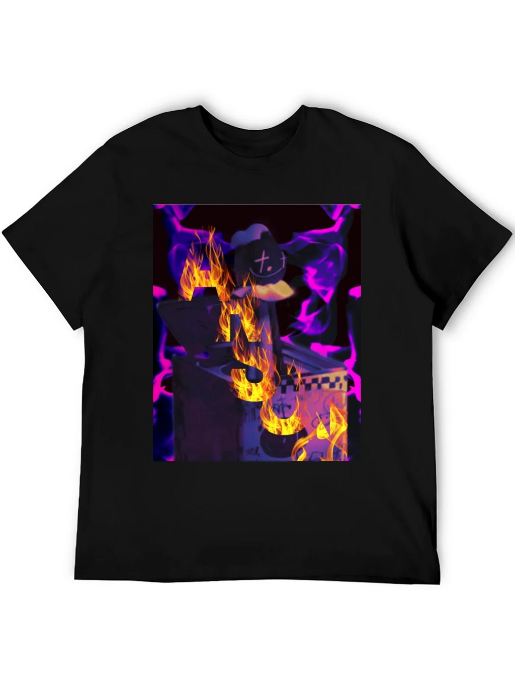 Fiery DJ Graphic Tee - Burning Beats T-Shirt