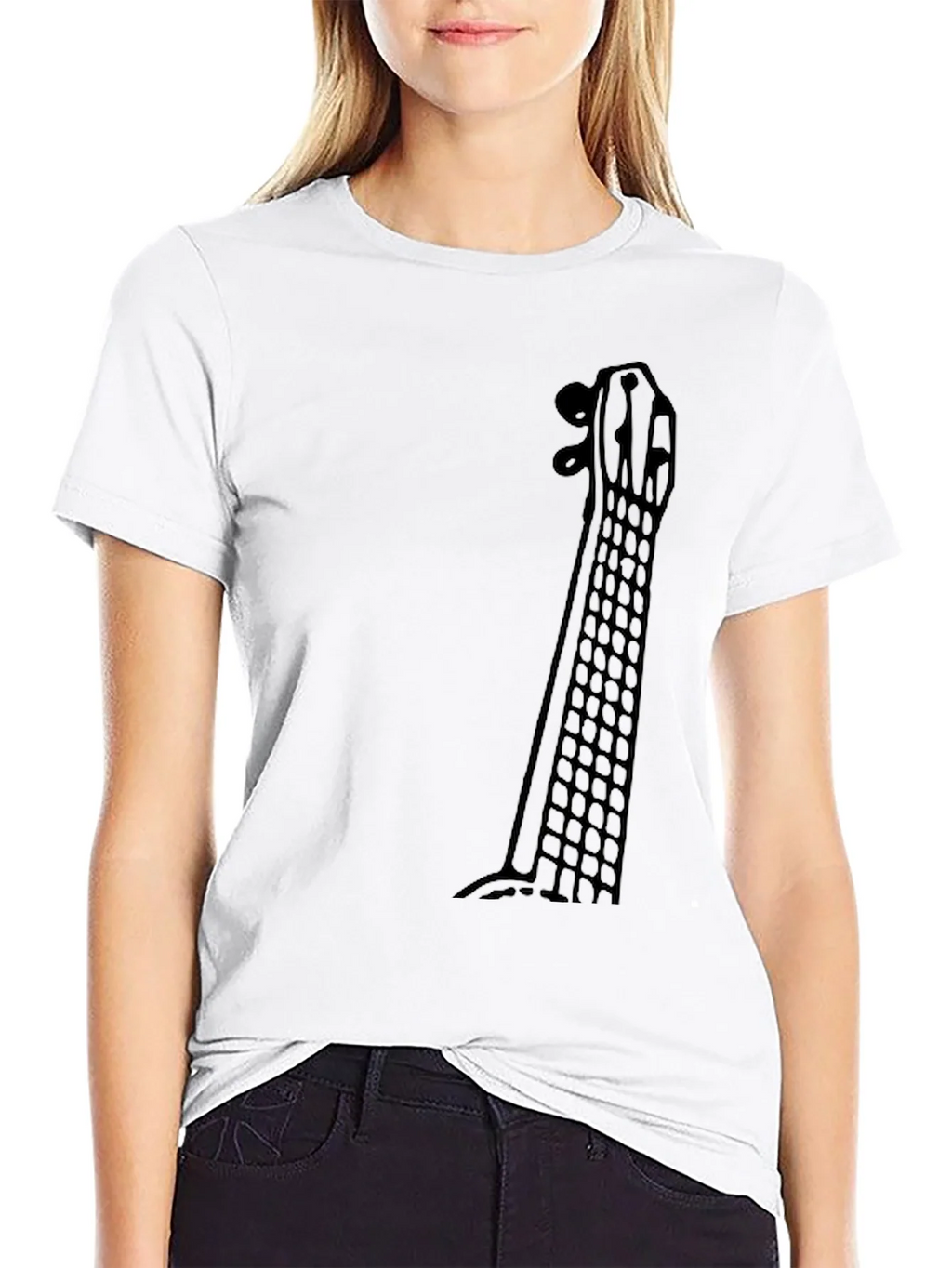 Guitar Neck Graphic Tee - Musicians Black T-Shirt