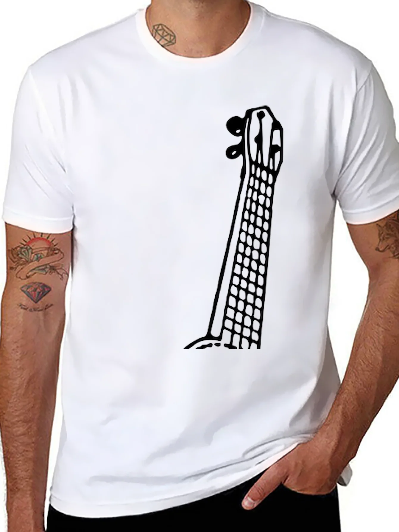 Guitar Neck Graphic Tee - Musicians Black T-Shirt