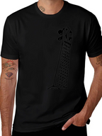 Guitar Neck Graphic Tee - Musicians Black T-Shirt