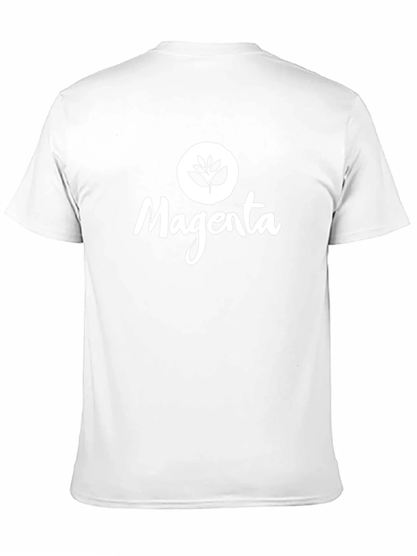 Magenta Leaf Logo Black T-Shirt