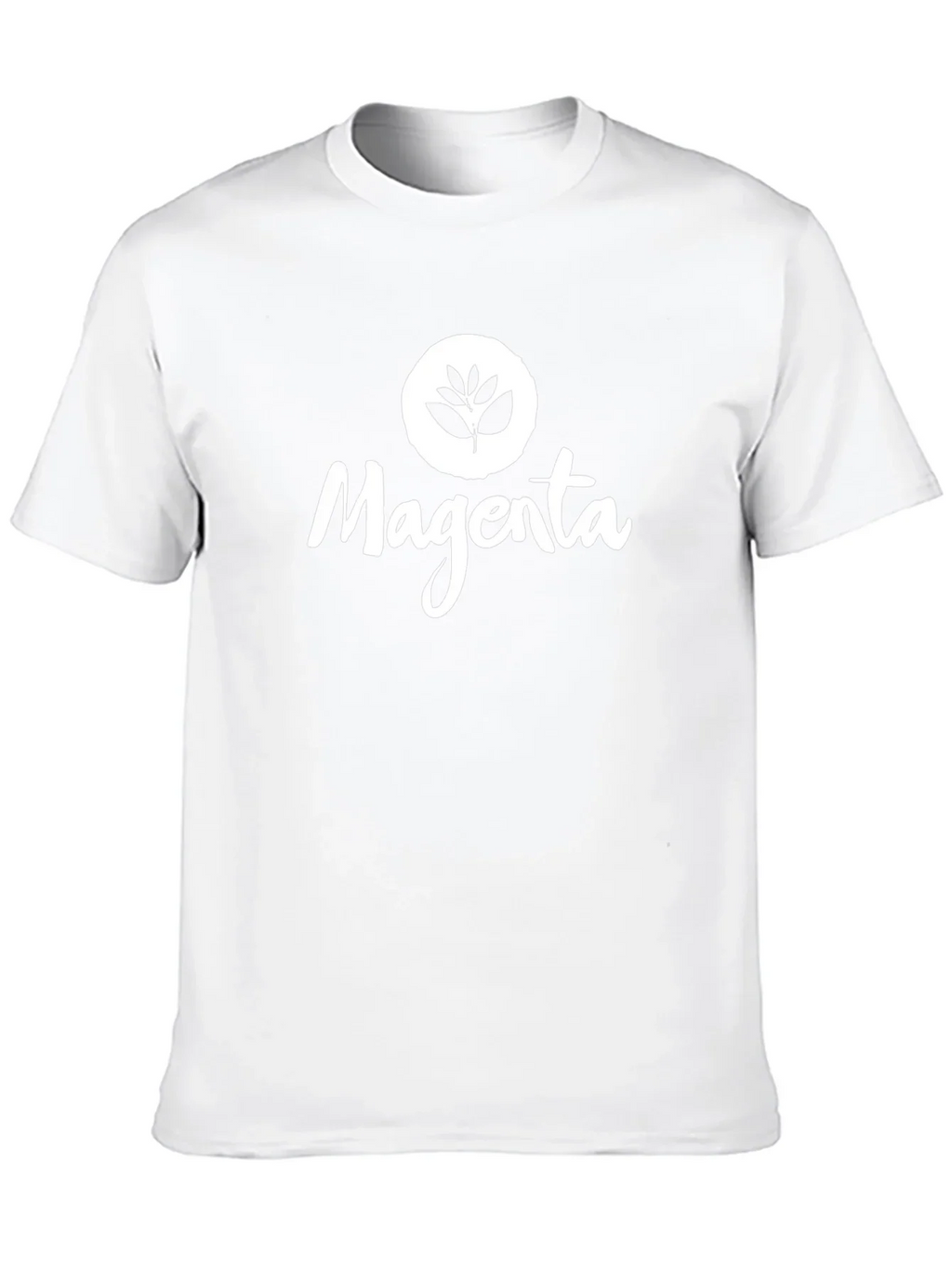 Magenta Leaf Logo Black T-Shirt