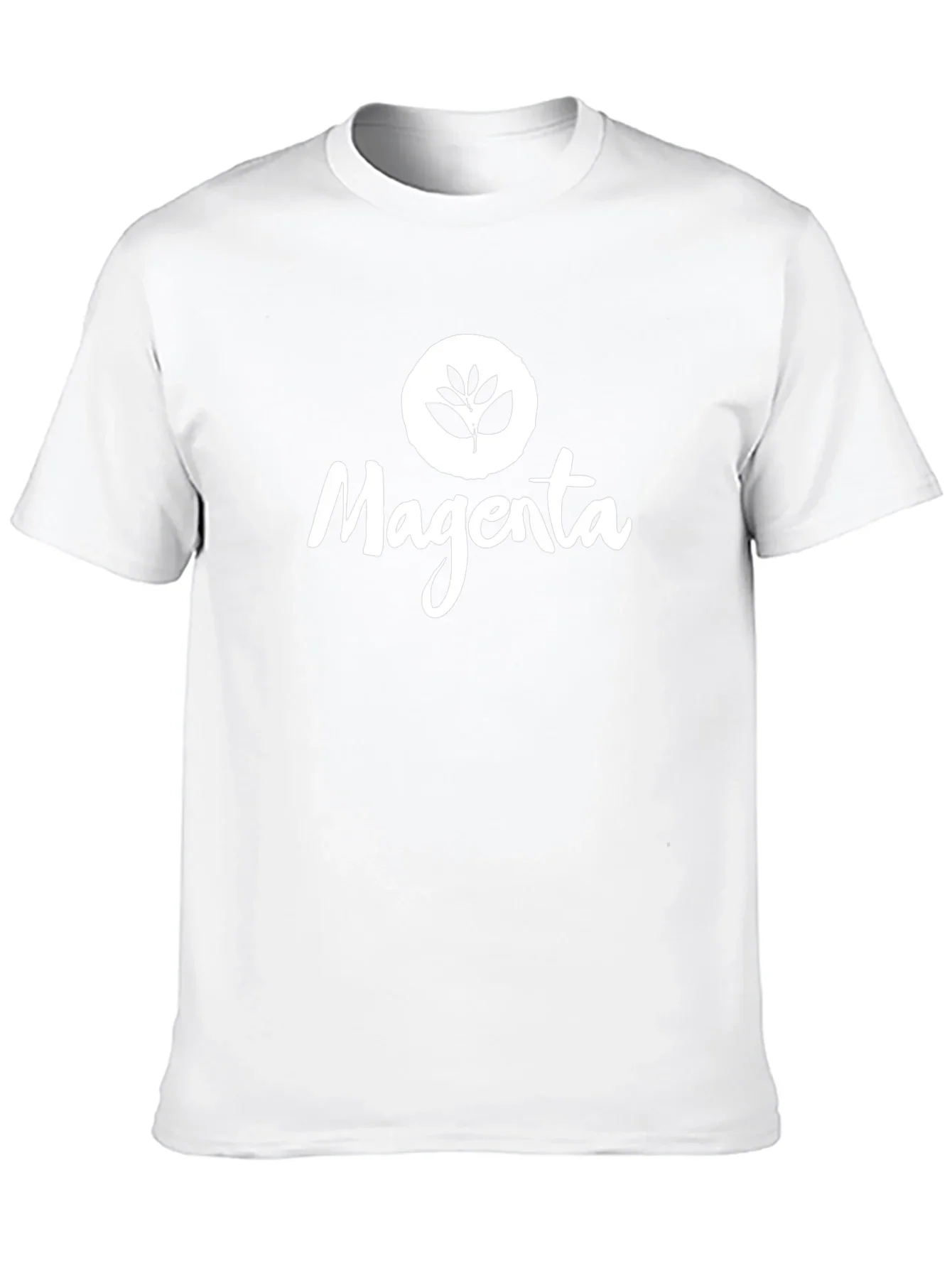 Magenta Leaf Logo Black T-Shirt