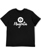 Magenta Leaf Logo Black T-Shirt